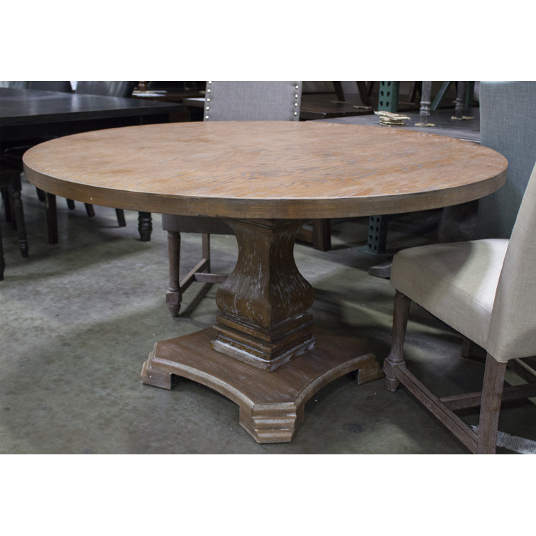 BestMasterFurniture 54'' Pine Solid Wood Pedestal Dining Table